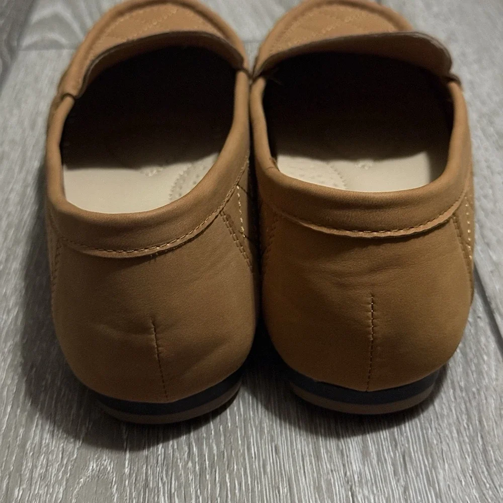 Comfort by Alexis Bendel Quilted Driving Loafers Cognac Brown Slip On Womens 10W